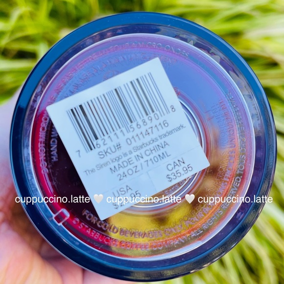 🎄LAST ONE❤️Starbucks Target 2023 Pink Candy Cane ‘Foliage’ Straw Topper Tumbler - Picture 7 of 7